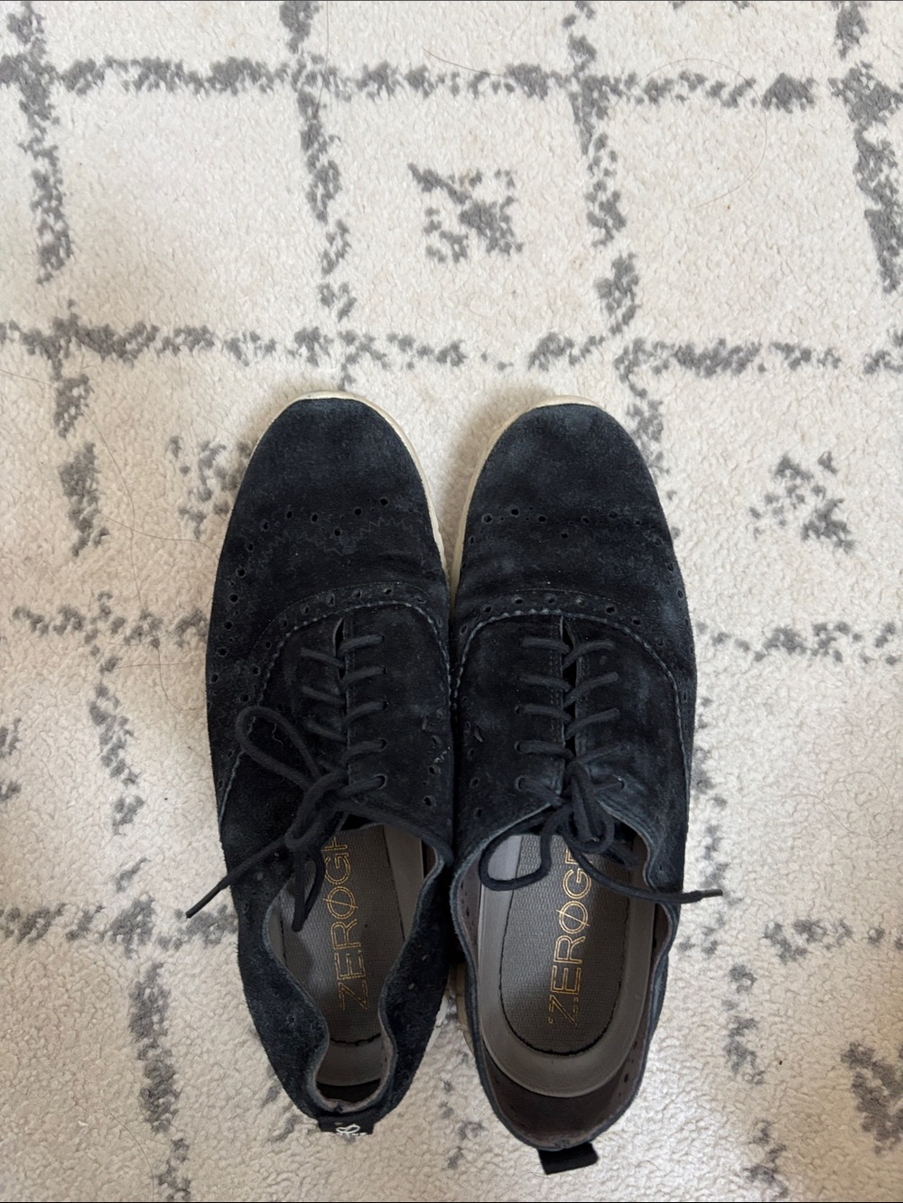 Cole Haan Black Suede Oxford Derbys